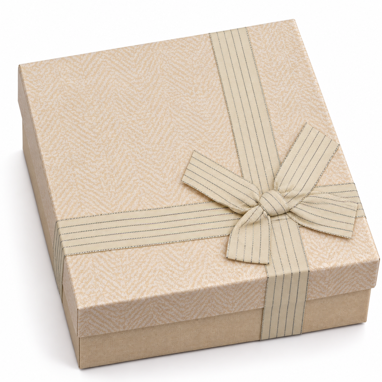 Square Fabric Yellow with Cross Bow Gift Box