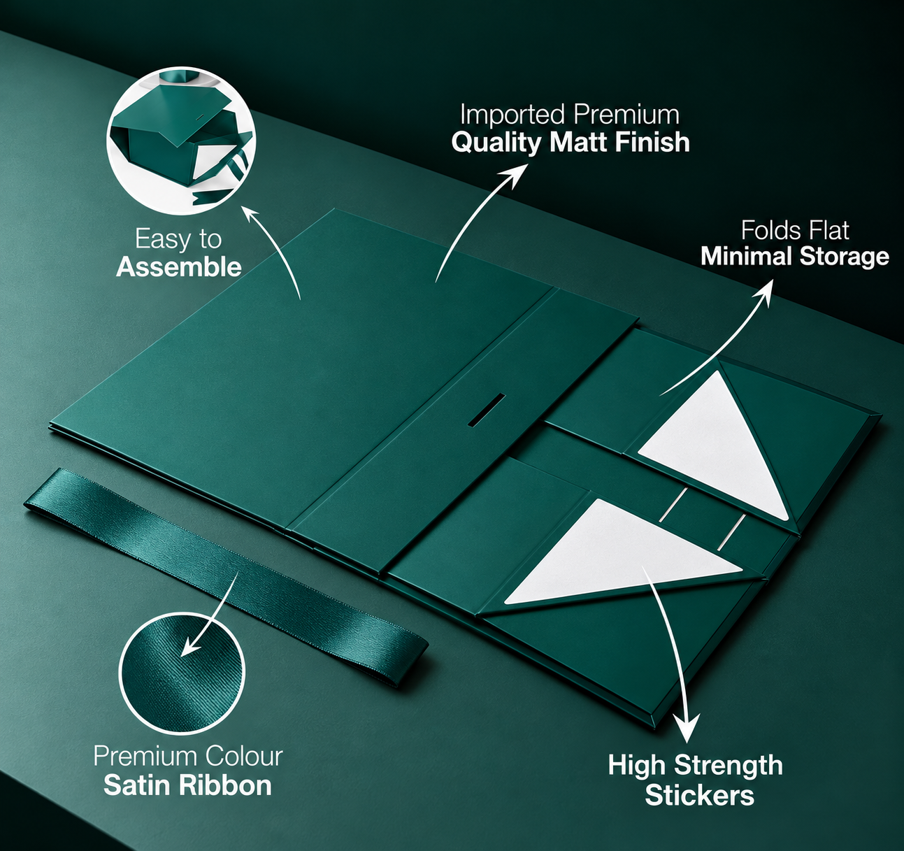 Forest Green Collapsible Paper Box — photo 2
